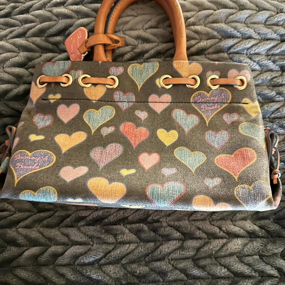 Dooney & Bourke Gray with Multicolor Heart Print - Picture 2 of 11